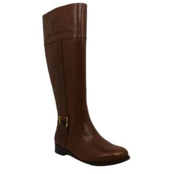 NEW Lauren Ralph Lauren Black Leather Boots - Picture 8 of 9